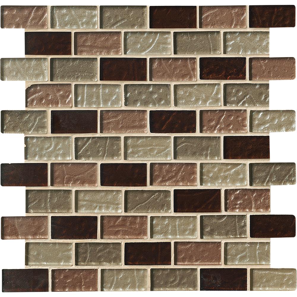 Specialty Multi Color Mosaic Tile The Home Depot Ayres Blend 12 In X 8 Mm Gl Mesh Mounted