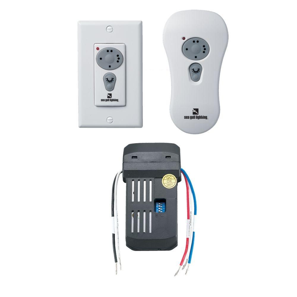 Sea Gull Lighting Ceiling Fan Remote Wall Controls White Ceiling Fan Wireless Non Dimming Fluorescent Control Kit With Remote
