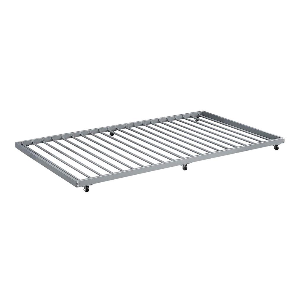 Walker Edison Furniture Company Silver Twin Metal Trundle Bed HDT40TBSL