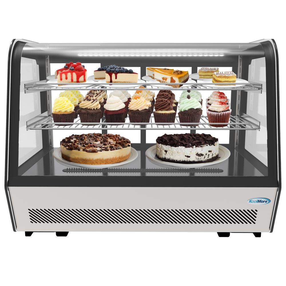 Koolmore 35 in. W 5.6 cu. ft. Commercial Countertop Refrigerator Display Case in Stainless Steel