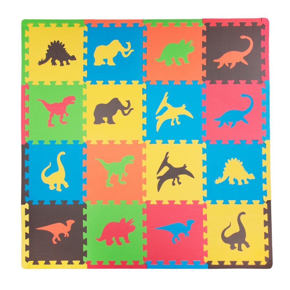 Dino Multicolor 50 inch x 50 inch Residential Mat Set