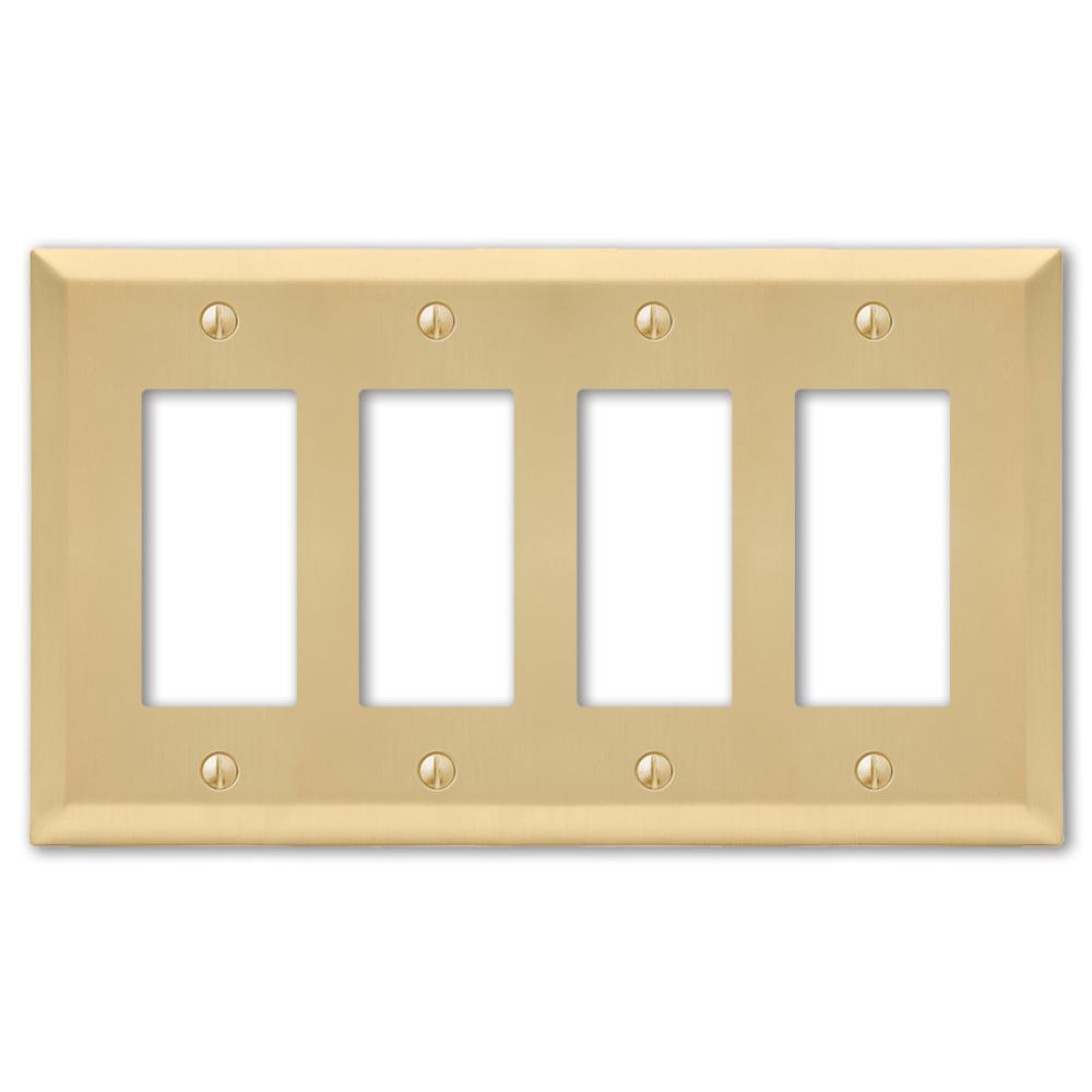Amerelle Century 4 Decora Wall Plate, Satin Brass163R4SB The Home Depot