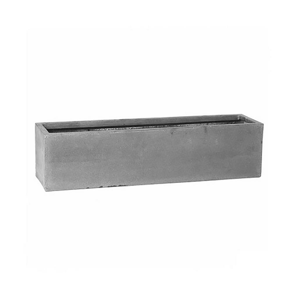 Vasesource 8 In X 31 5 In Matte Gray Fiberstone Large Rectangle Planter Pot E1105 S1 03 The Home Depot