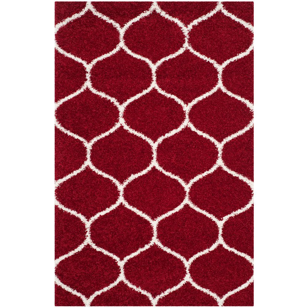 Red 4 X 6 Plush Area Rugs The Home Depot Hudson Red Ivory 4 Ft X 6 Area Rug