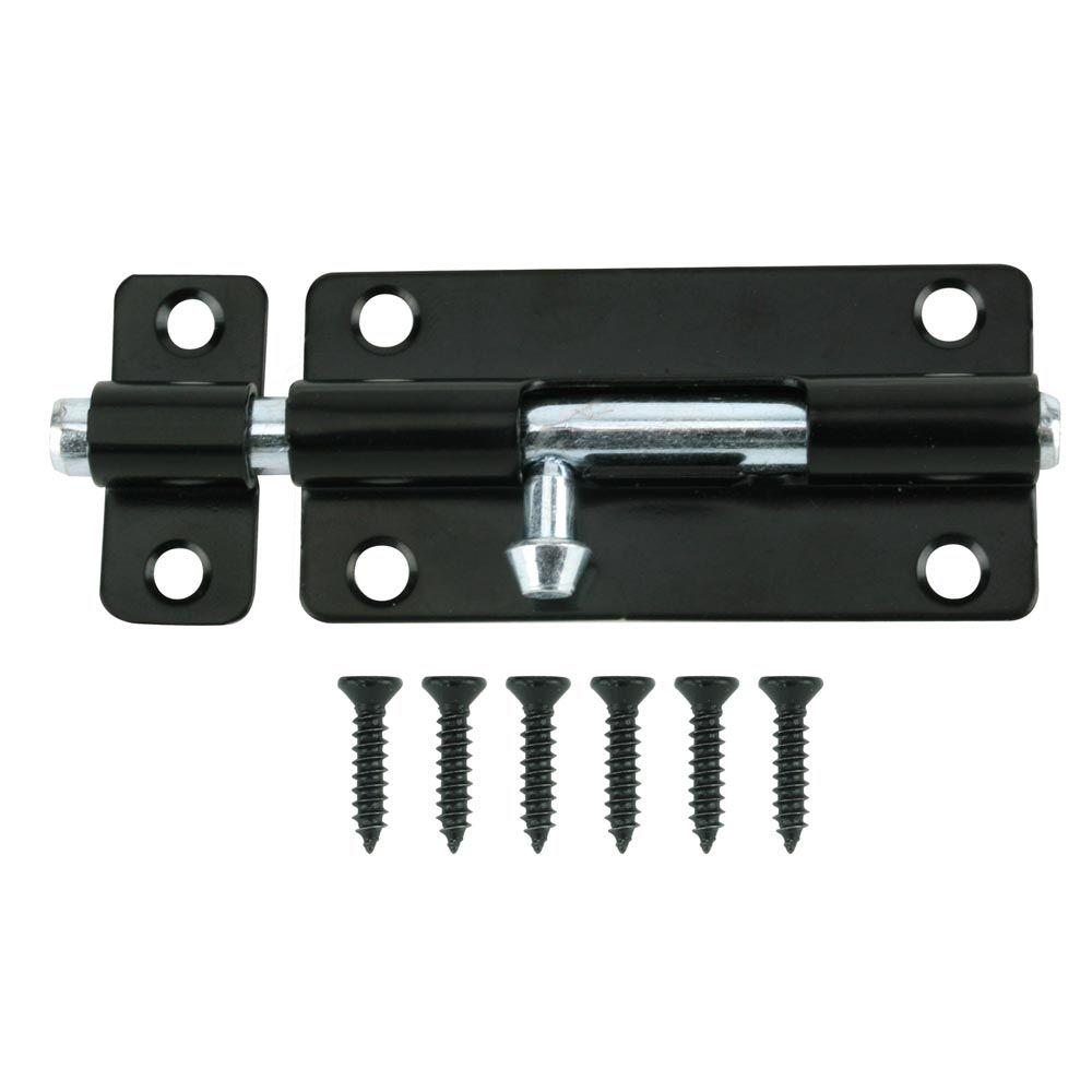 Everbilt 4 in. Black Barrel Bolt13512 The Home Depot