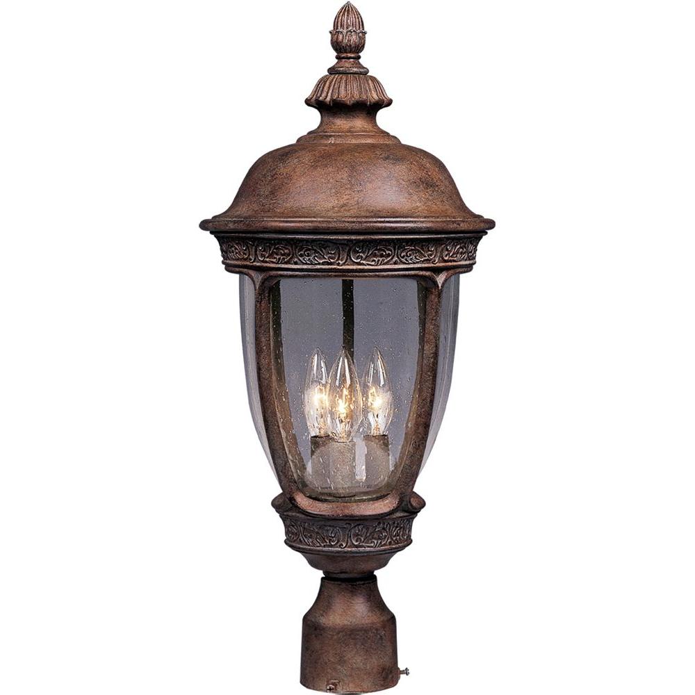 Maxim Lighting Hill Cast 3 Light Sienna Outdoor Pole Post Mount Maxim Lighting Hill Cast 3 Light Sienna Outdoor Pole Post Mount