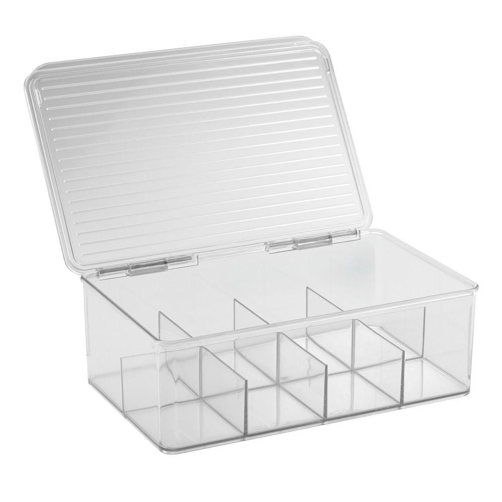 Interdesign Kitchen Binz Tea Box In Clear 67830 The Home Depot Interdesign Kitchen Binz Tea Box In Clear