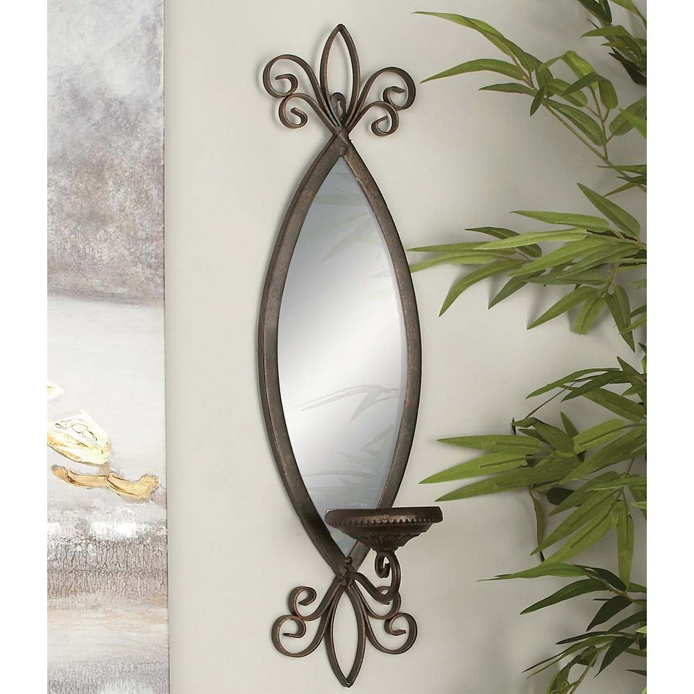 Litton Lane 25 In New Traditional Wall Candle Sconce With Elliptical Mirror 93739 The Home Depot - Mirror Wall Candle Holders Litton Lane 25 In New Traditional Wall Candle Sconce With Elliptical Mirror 93739 The Home Depot - Mirror Wall Candle Holders
