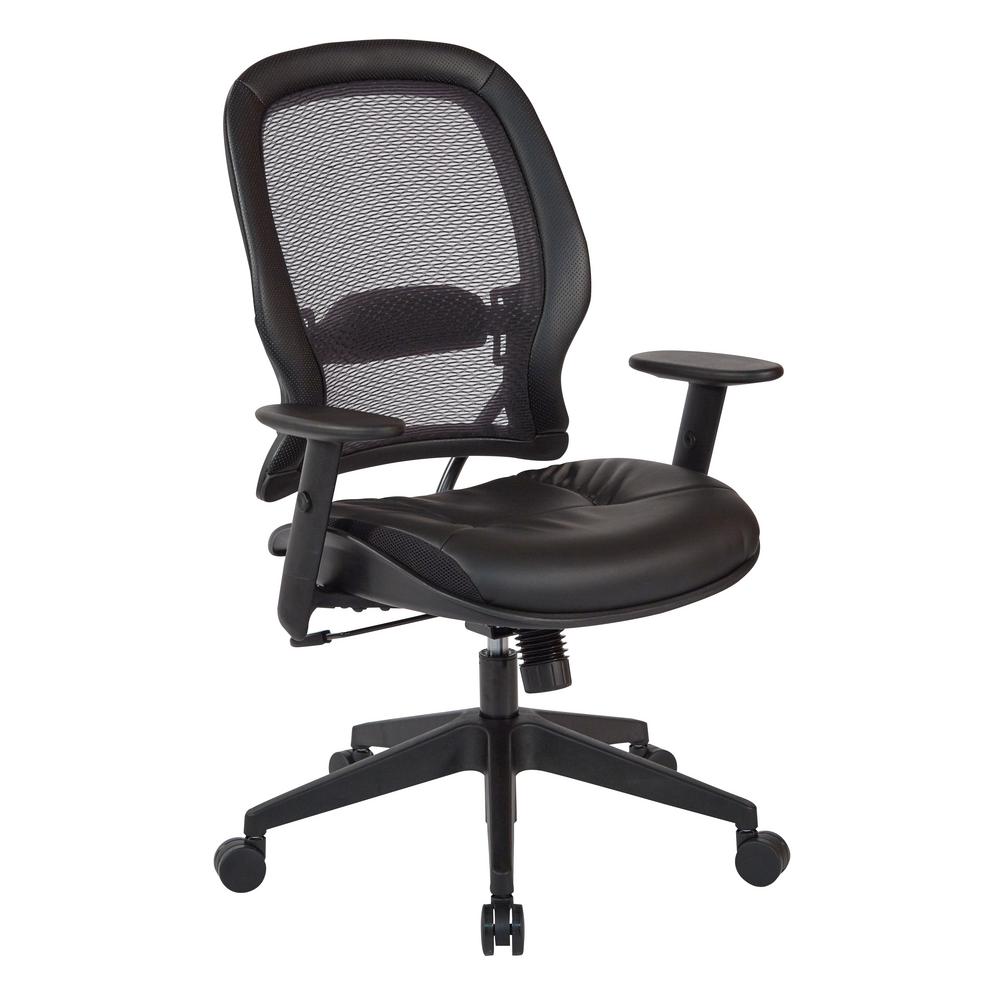 Office Star Products Executive High Back Black Bonded Leather Chair With Locking Tilt Control Ech83501 Ec1 The Home Depot