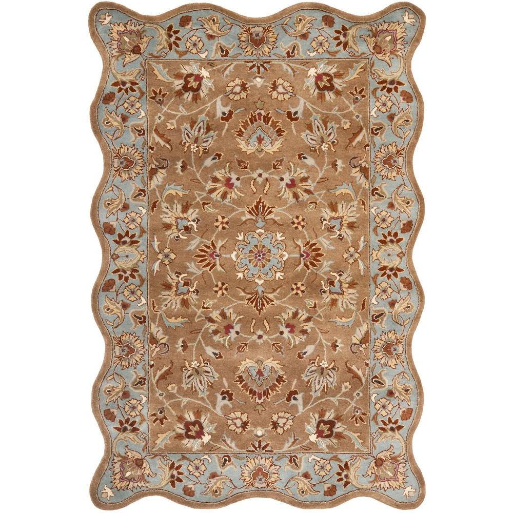 Safavieh Heritage Beige Blue 6 Ft X 9 Scalloped Area Rug