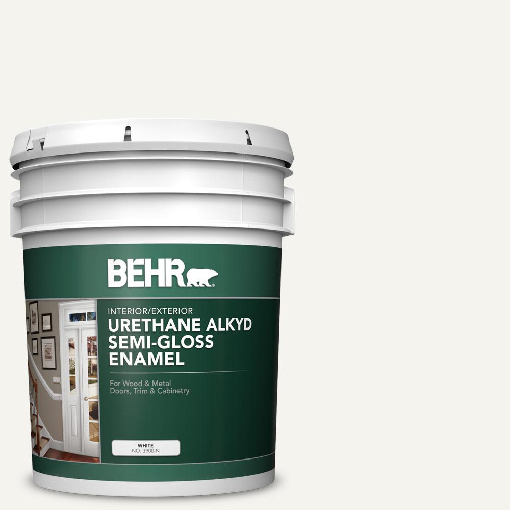 Behr 5 Gal Pwn 10 Decorator White Urethane Alkyd Semi Gloss