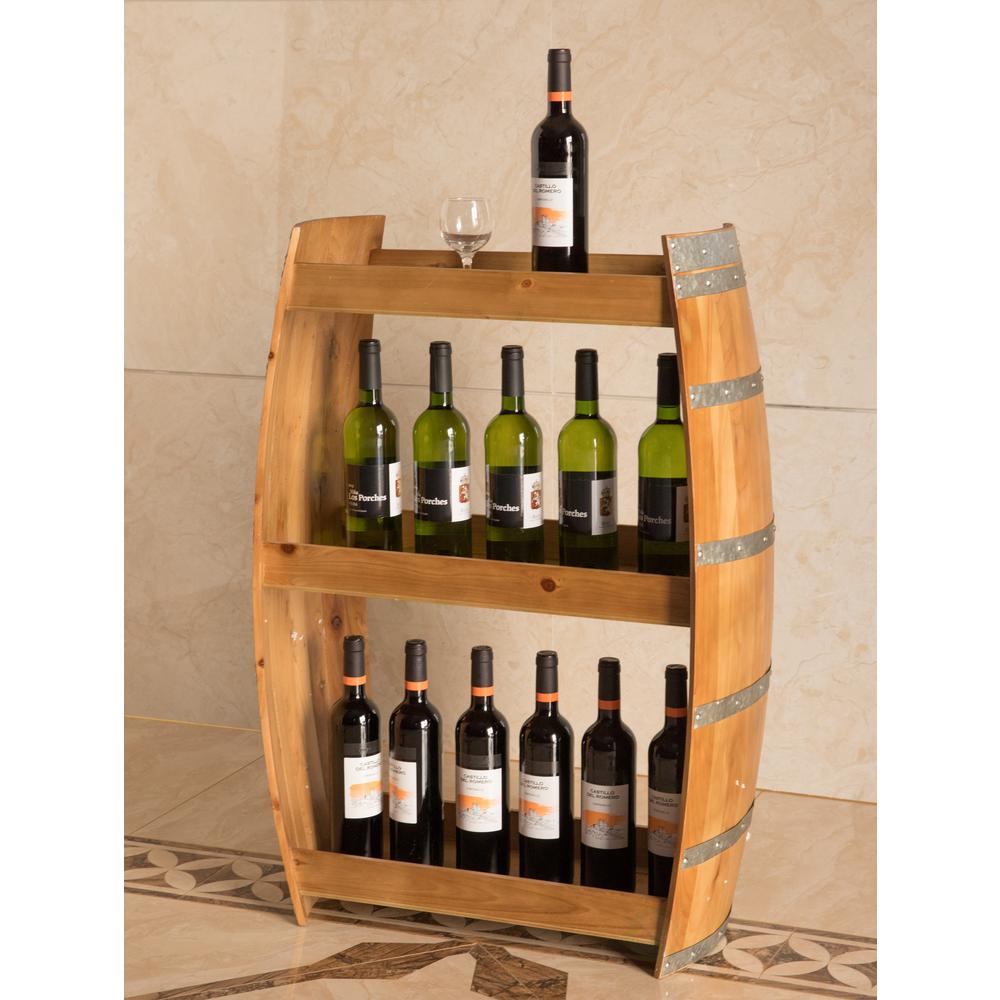 Vintiquewise Industrial Style Rustic Wooden Wine Barrel Bar