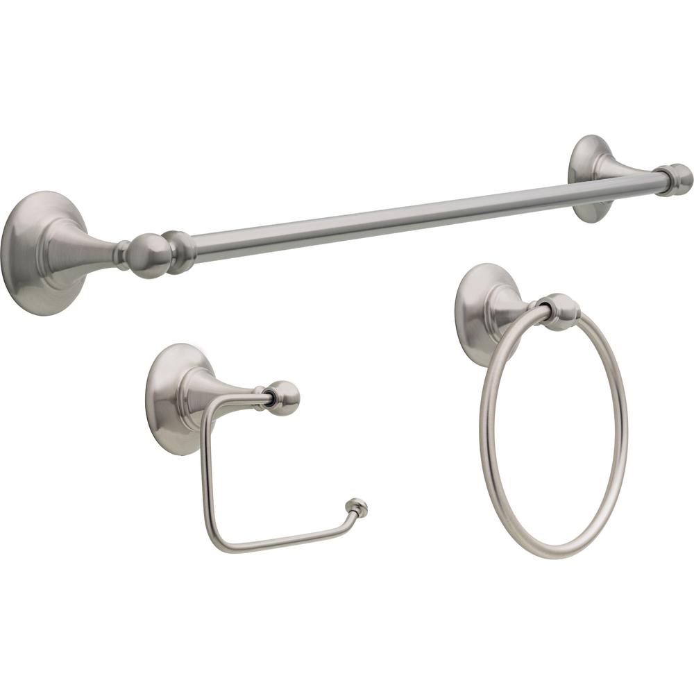 Delta Greenwich II 3-Piece Accessory Set in SpotShield Brushed Nickel