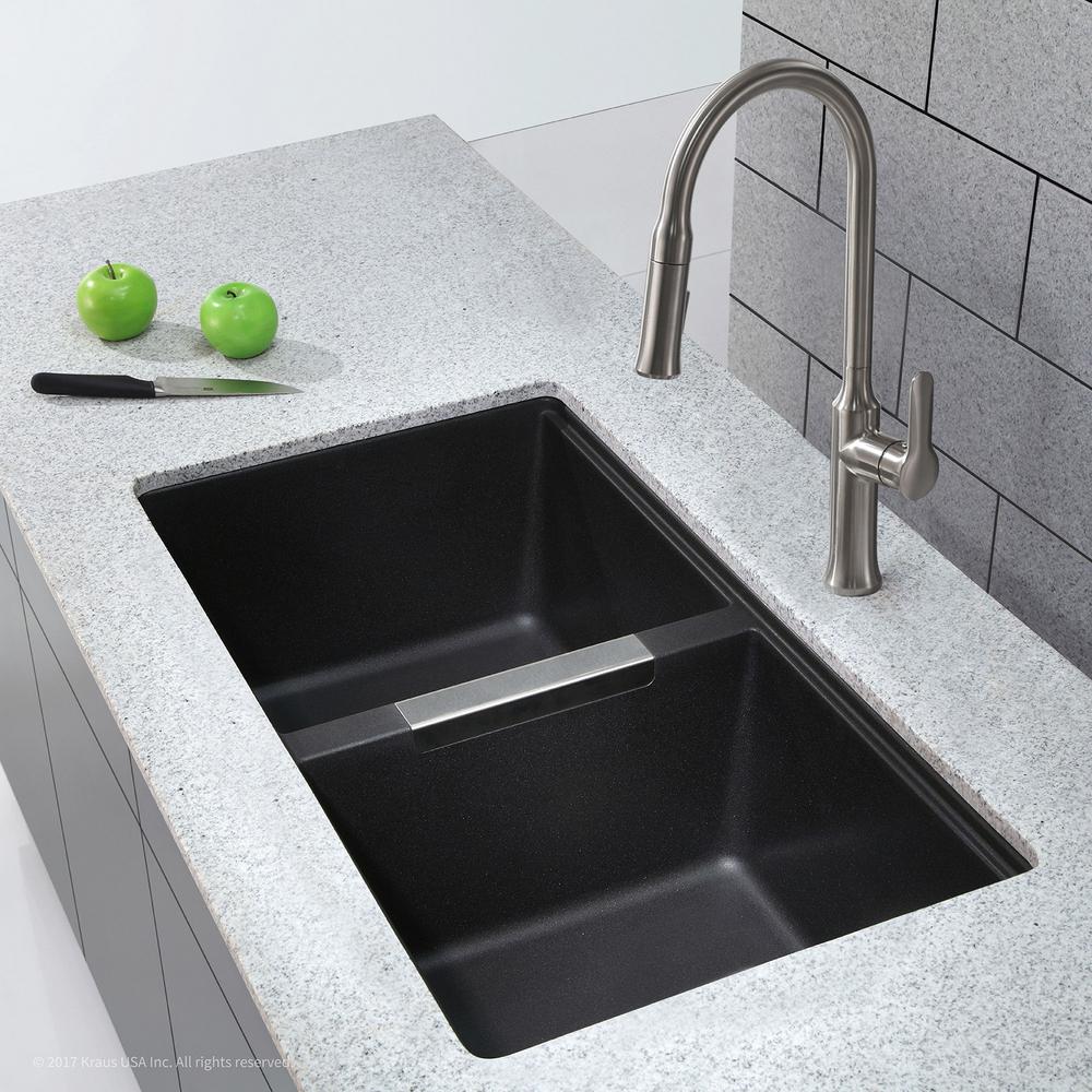 Black Kraus Undermount Kitchen Sinks Kgu 434b E4 400 