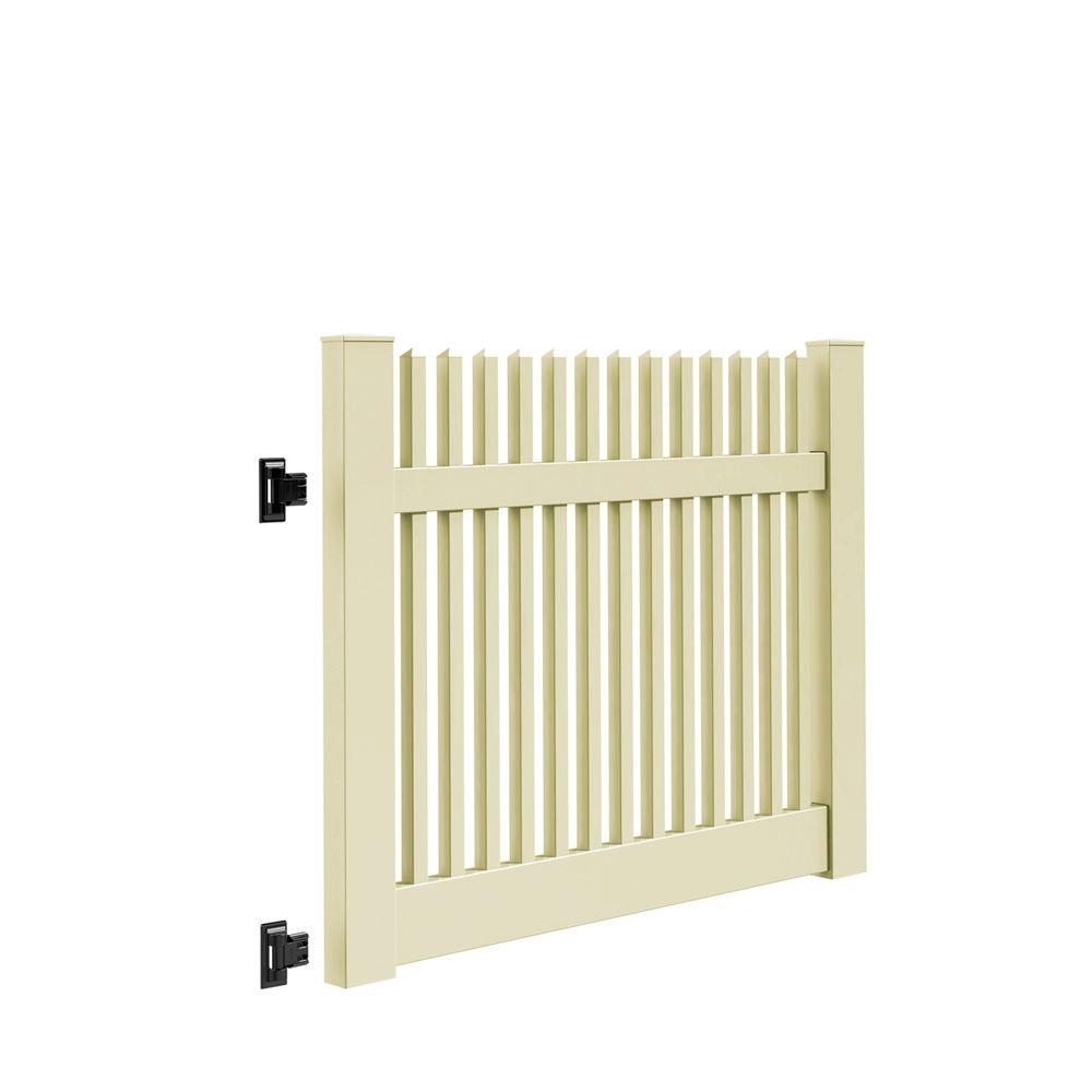Veranda Yukon Straight 5 ft. W x 4 ft. H Sand Vinyl UnAssembled Fence