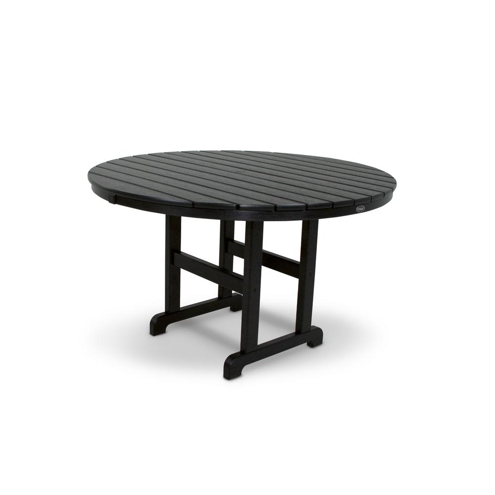 Home Styles Stone Harbor 51 in. Round Slate Tile Top Patio Dining Table ...