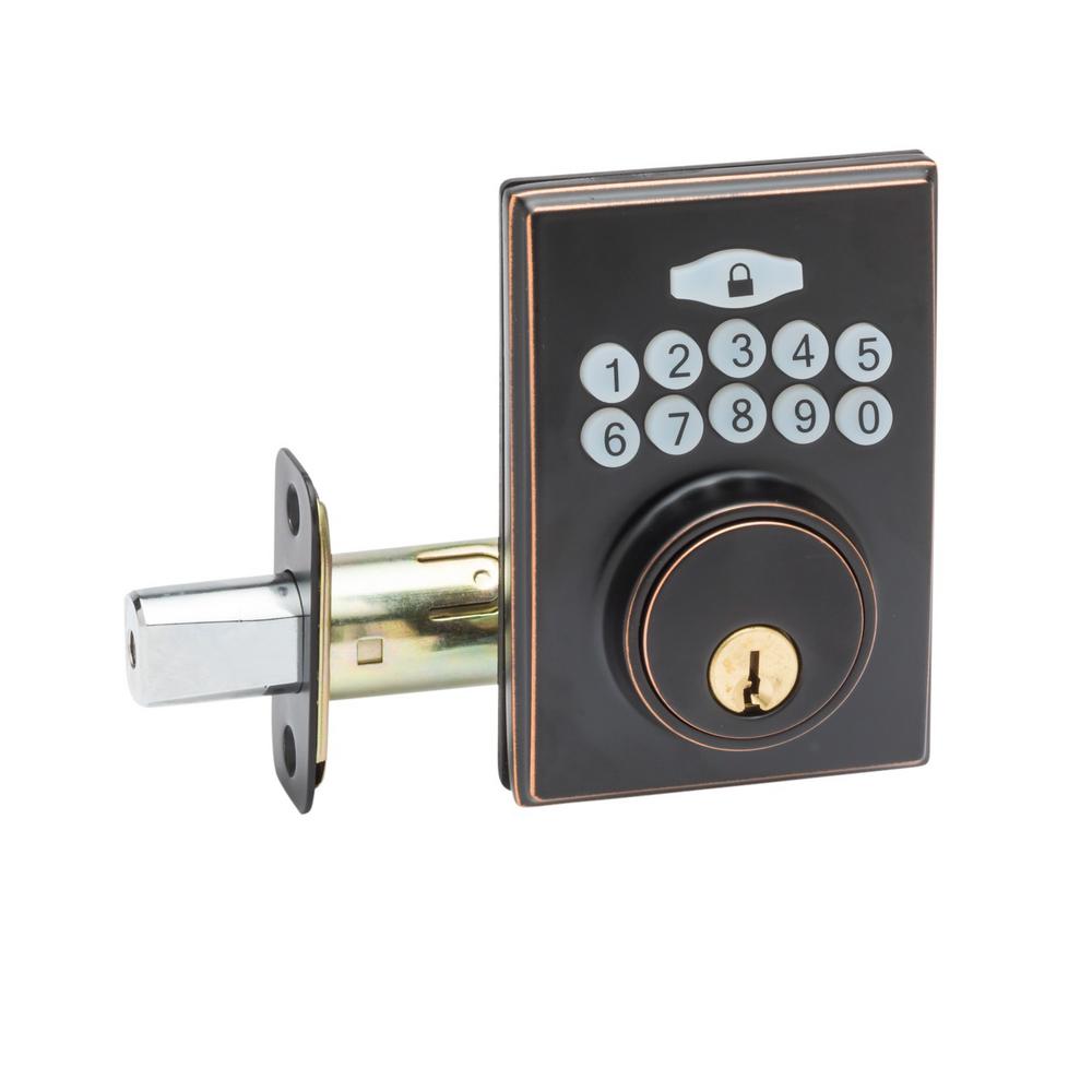 Copper Creek Square Electronic Keypad Tuscan Bronze DeadboltDBF3410TB The Home Depot