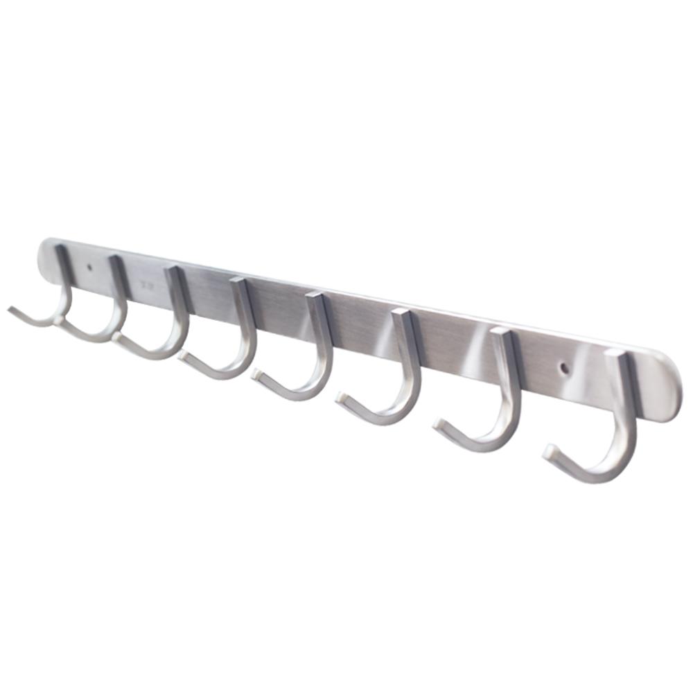 QT Home Decor 8 Square Hook Rack Modern Brushed Solid Stainless Steel ...