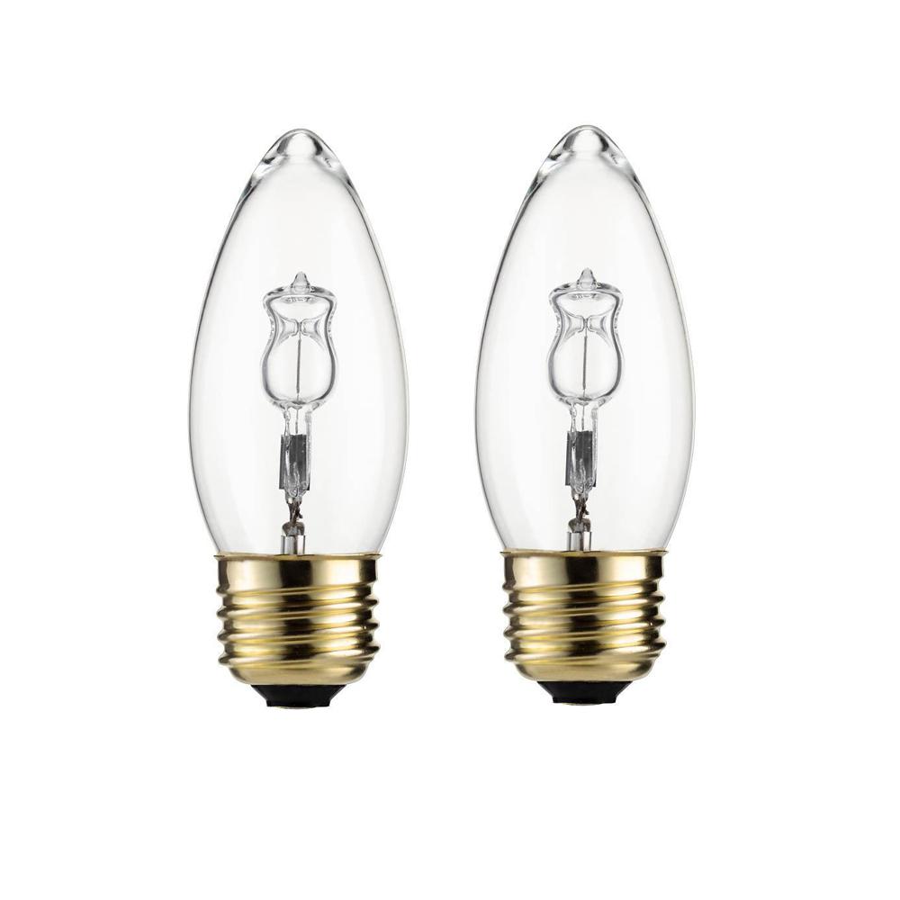 Philips 40 Watt Equivalent B11 Halogen Bent Tip Candle Light Bulb 2 Philips 40 Watt Equivalent B11 Halogen Bent Tip Candle Light Bulb 2 Pack
