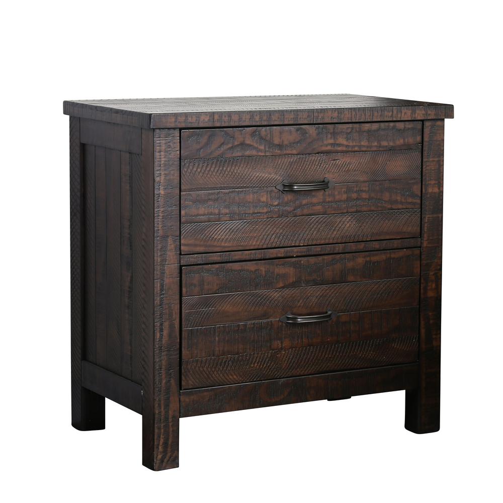 Luke 3Drawer Antique Black NightstandLW100NS The Home Depot