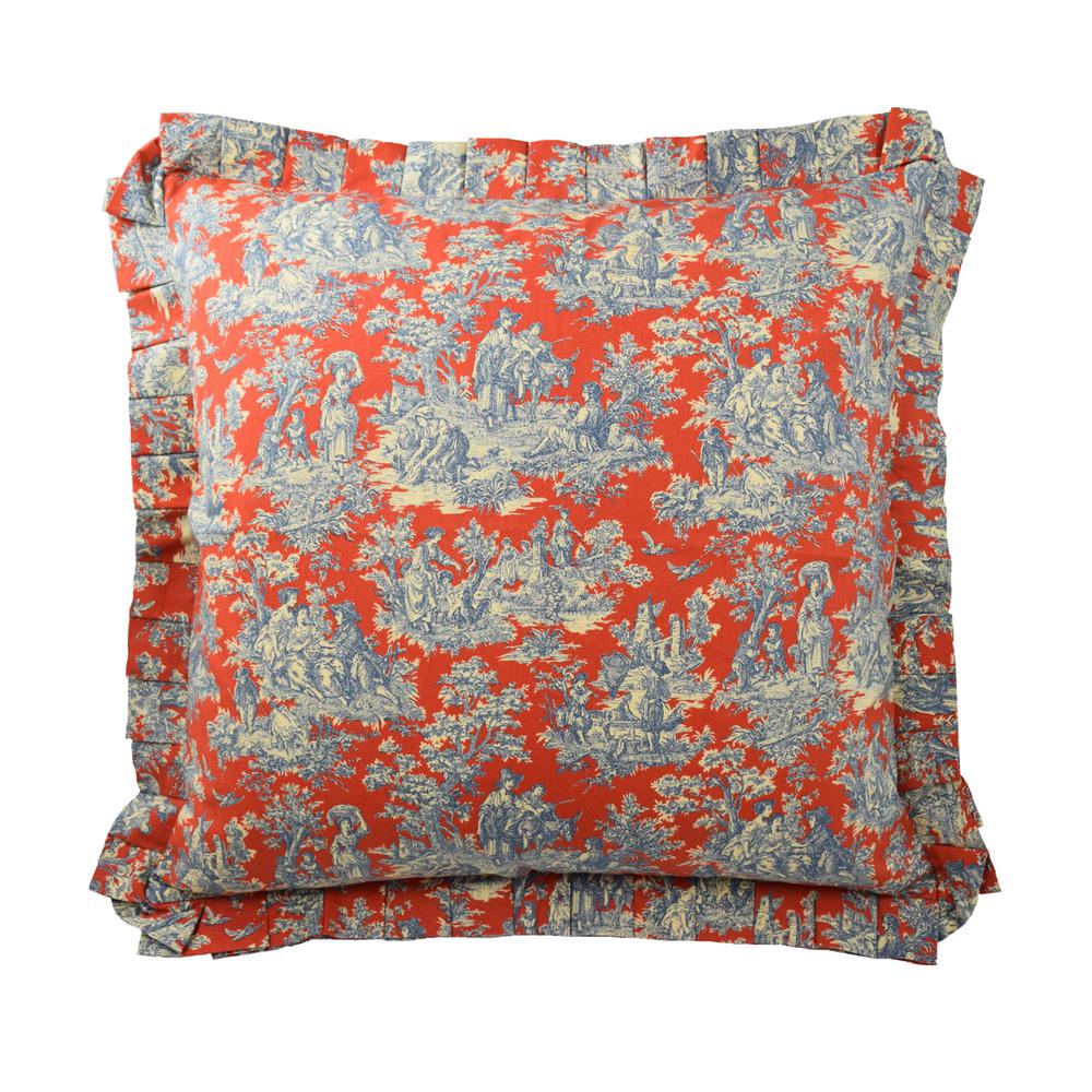 Waverly Sanctuary Rose Heritage Blue Floral Cotton 26 In X 26 In