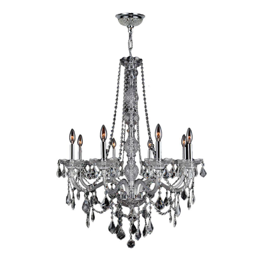 Worldwide Lighting Provence Collection 8Light Chrome and Clear Crystal