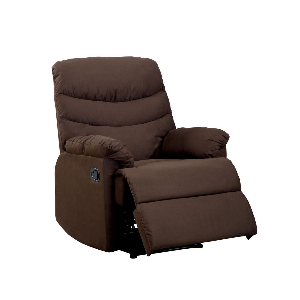 Furniture of America Barton Brown Champion and Leatherette Recliner