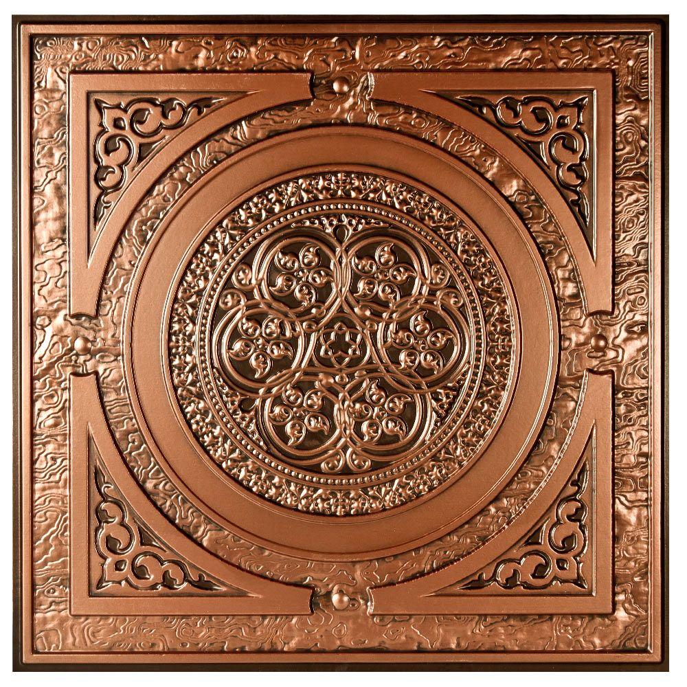 Udecor Montroy 2 Ft X 2 Ft Lay In Or Glue Up Ceiling Tile In Antique Copper 48 Sq Ft Case