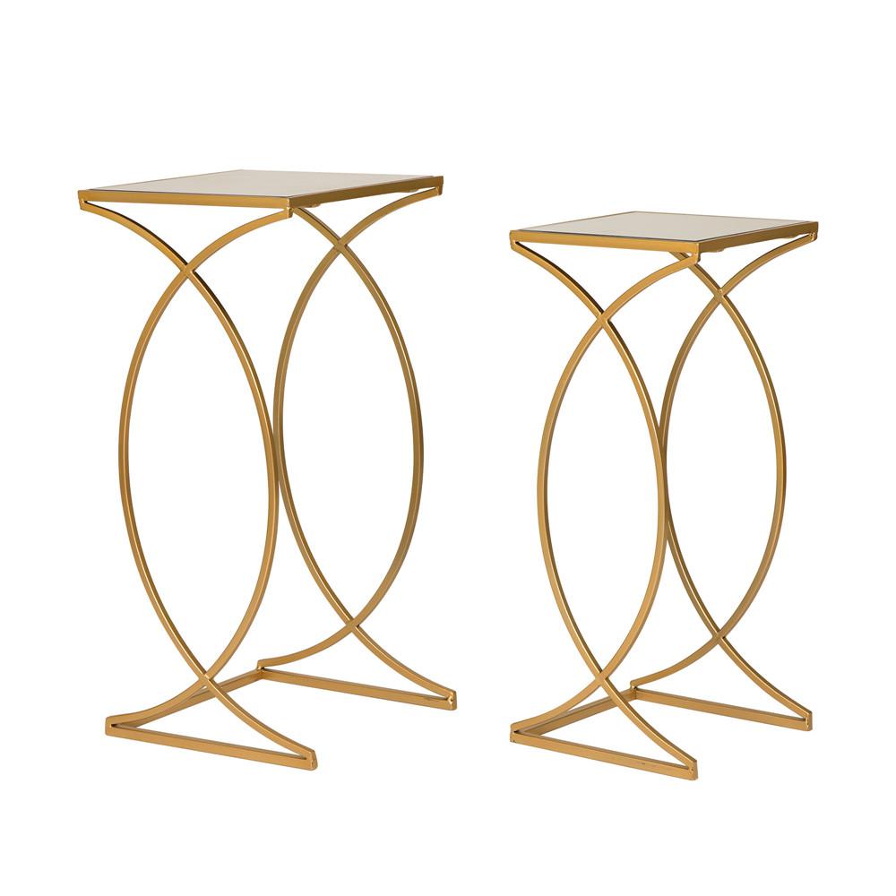 Glitzhome Deluxe Metal With Gl Gold Accent Table Set Of Glitzhome Deluxe Metal With Gl Gold Accent Table Set Of