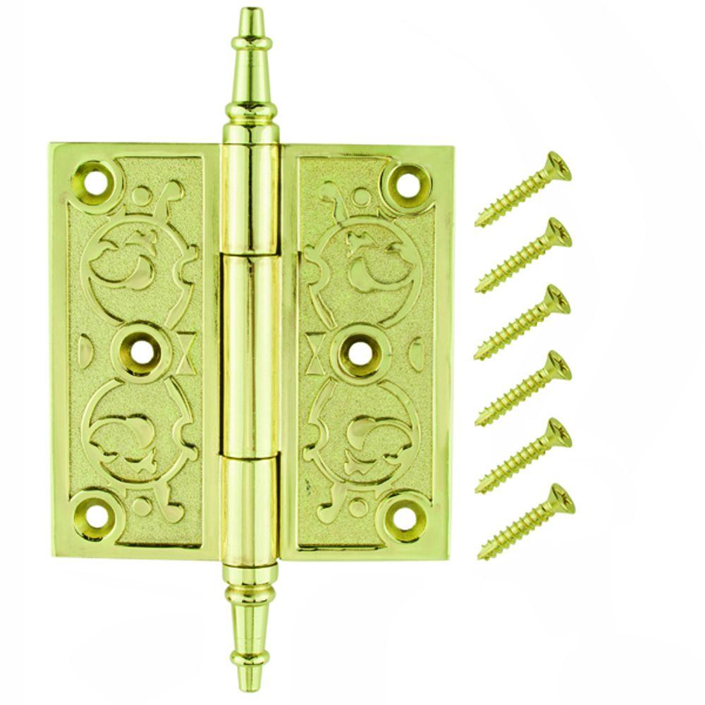 Everbilt 3 in. Bright Brass DoubleAction Spring Door Hinge15544 The