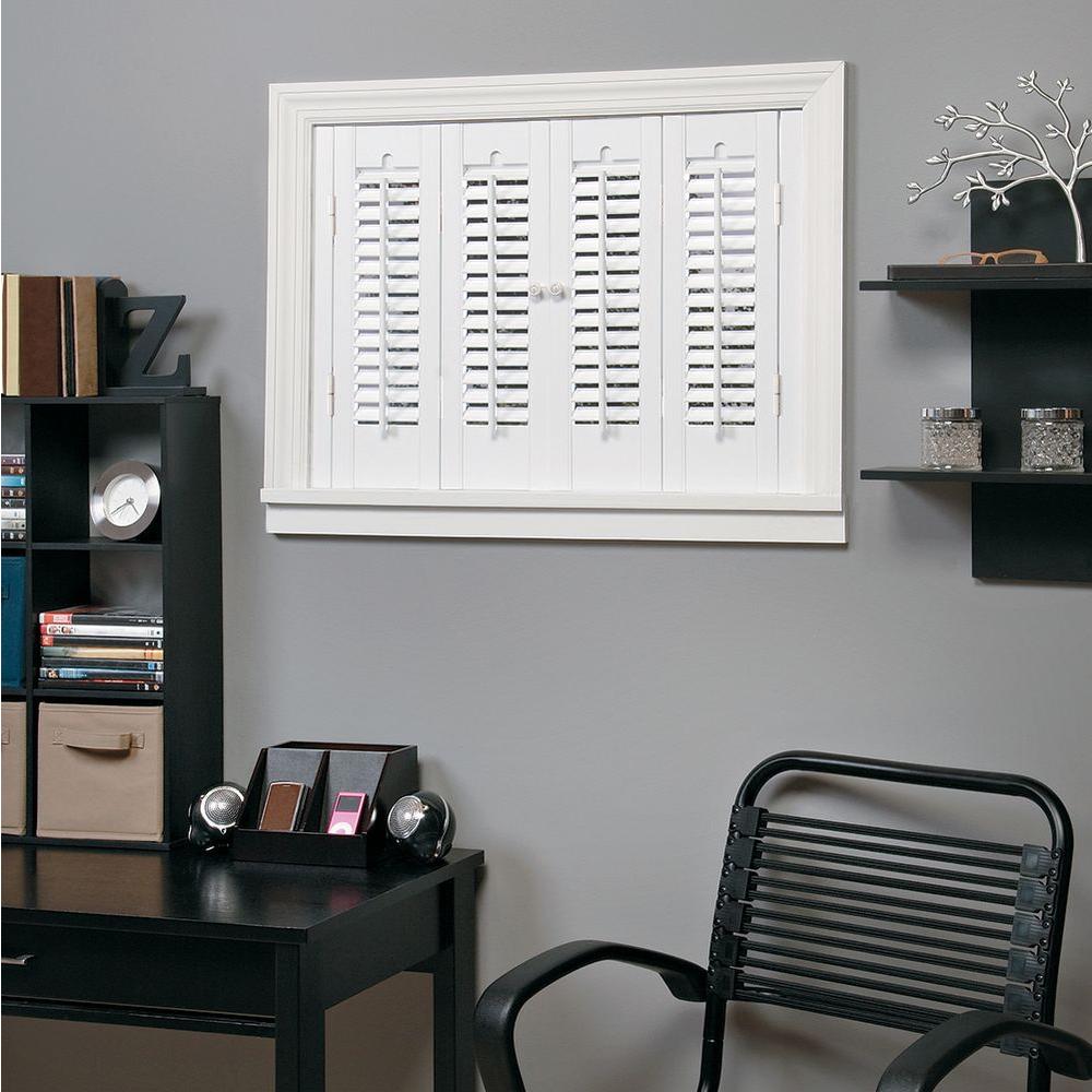 Home Basics Traditional Faux Wood White Interior Shutter Price