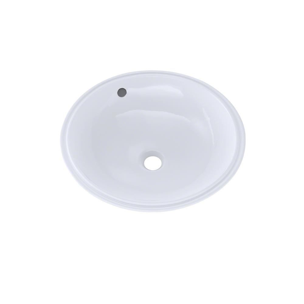 TOTO 16 in. Round Undermount Bathroom Sink with CeFiONtect in Cotton WhiteLT193G01 The Home