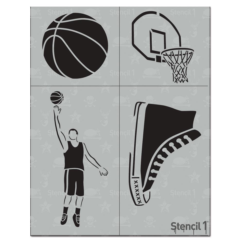 Stencil1 Basketball Stencil (4Pack)S1_4P_21 The Home Depot