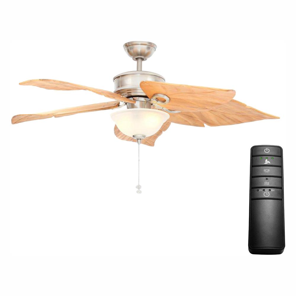 Hampton Bay Costa Mesa 56 In Led Brushed Nickel Ceiling Fan With Light Kit And Remote Control