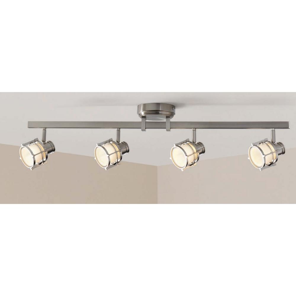 Hampton Bay 4 Light Pewter Integrated Led Track Lighting Fixture