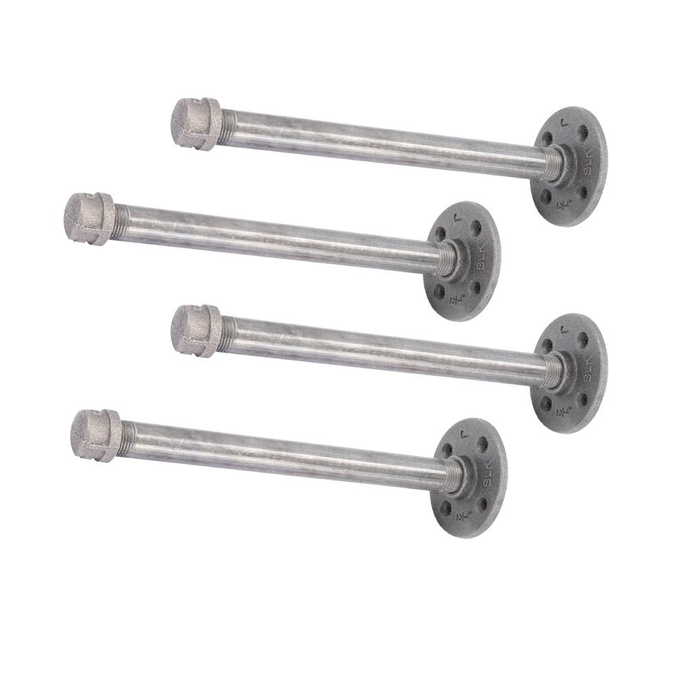 Pipe Decor 10 in. Malleable Industrial Iron Wall Mounted Pipe Shelving