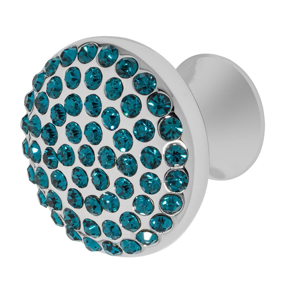 Wisdom Stone Isabel 11/4 in. Chrome with Ocean Blue Crystal