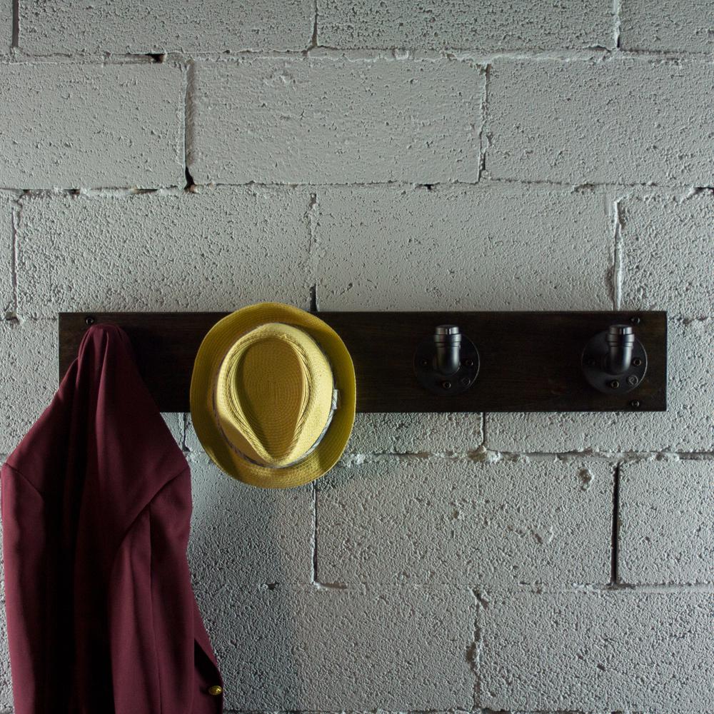 Furniture Pipeline San Antonio Farmhouse Black Wall San Antonio Farmhouse Black Wall Mounted Entryway Closet Coat Rack 4 Hooks Metal Reclaimed Wood By Furniture Pipeline