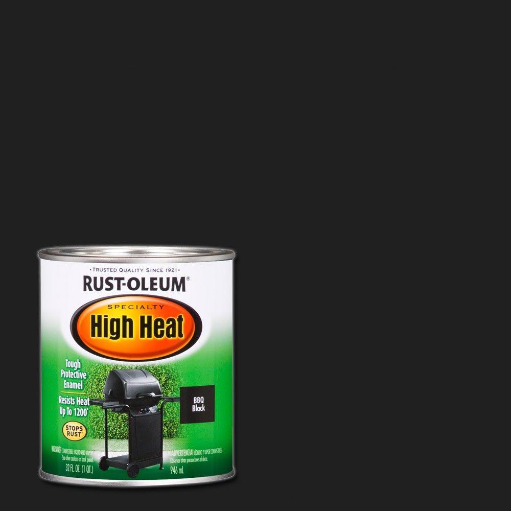 Rust-Oleum Specialty 1 Qt. Bar-B-Que Black Satin High Heat Paint ...