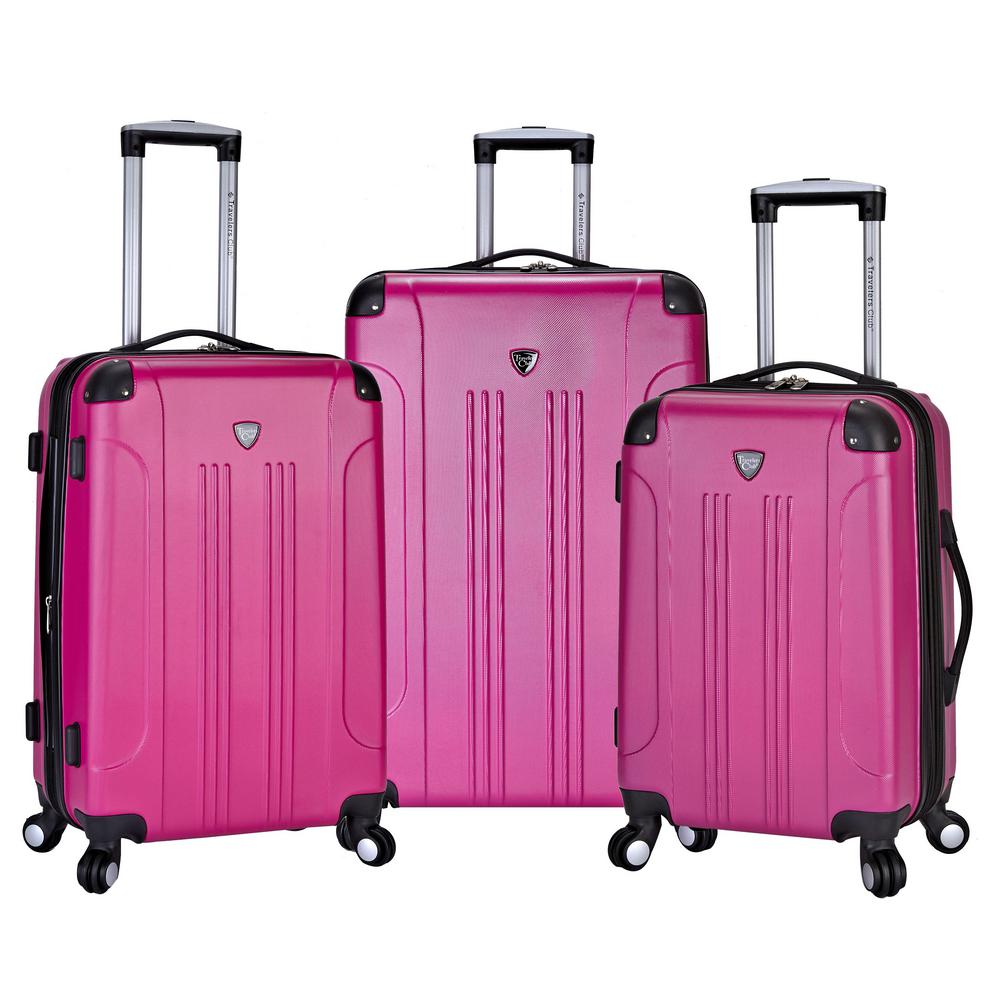 UPC 015272752991 product image for 3-Piece Hardside Vertical Rolling Luggage Set with Spinners, Pink | upcitemdb.com