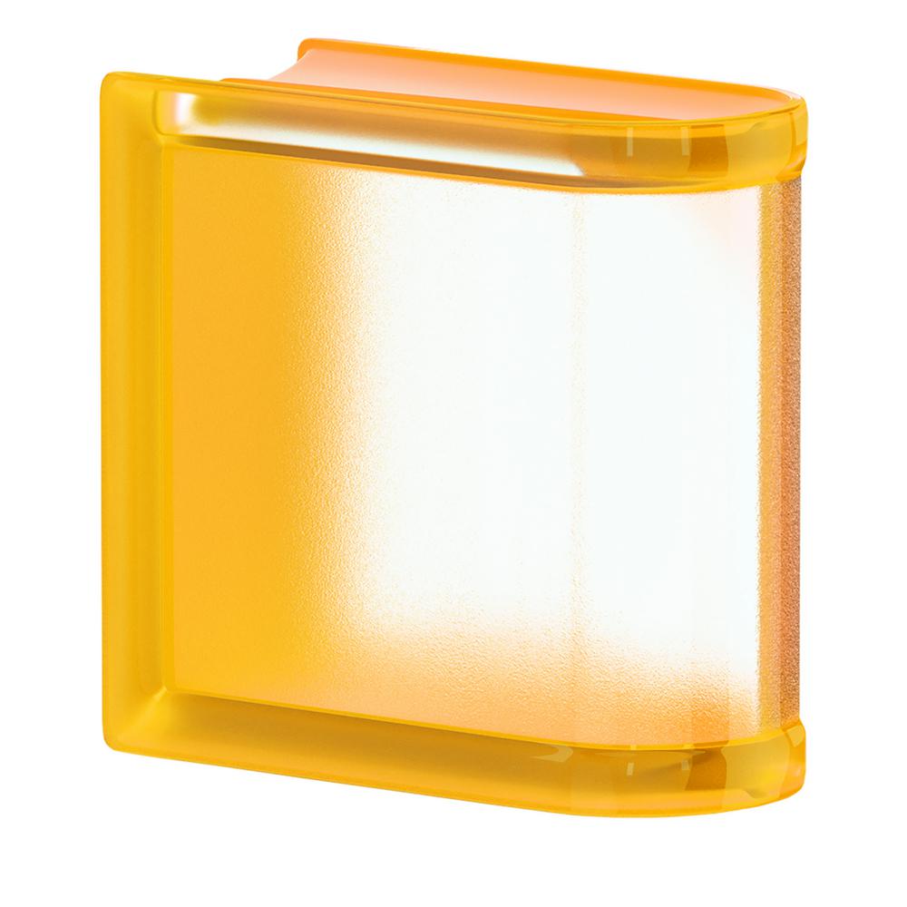 MyMINIGLASS Apricot 5.75 in. x 5.75 in. x 3.15 in. Classic Yellow End