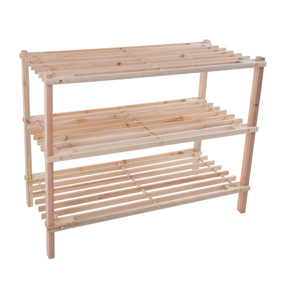 Oceanstar 6 To 8 Pair 2 Tier Bamboo Shoe Organizer Sr1309 The Home Depot