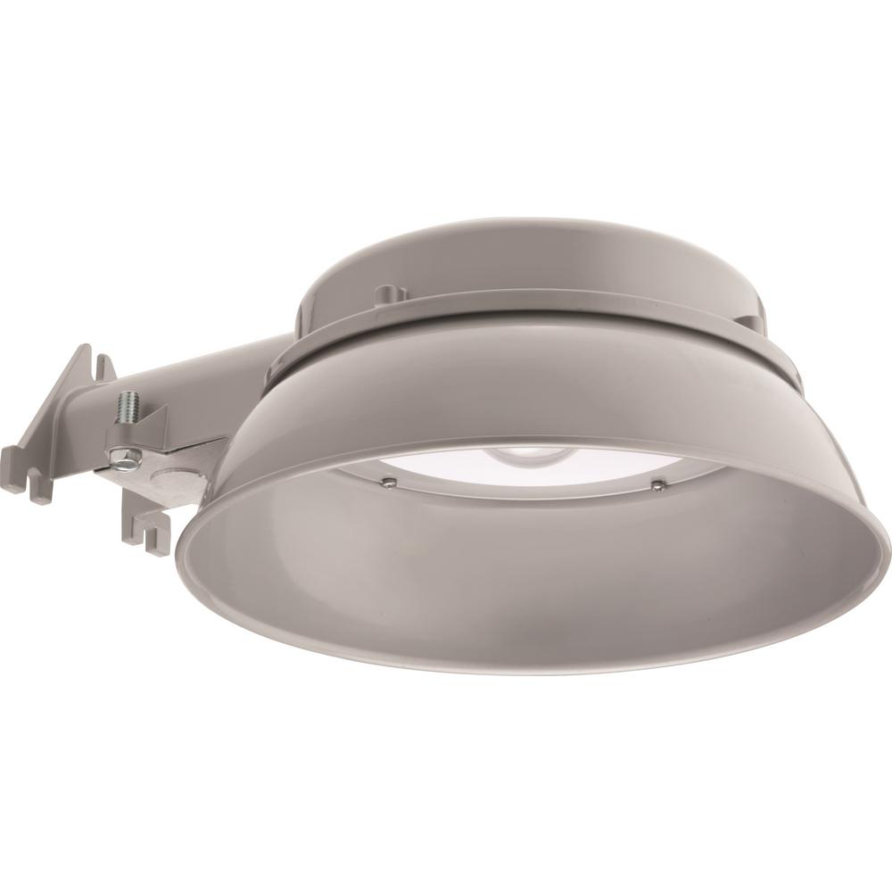 Dusk To Dawn Yes Best Rated Gray Outdoor Security Lighting Oval Gray Outdoor Natural Metal Integrated Led 4000k Area Light With Dusk To Dawn Photocell