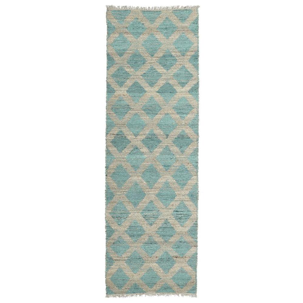 Kaleen Kenwood Teal 2 ft. x 6 ft. Double Sided Runner RugKEN0591 2 X