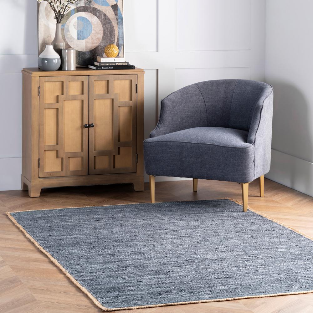 Natural Fiber Area Rugs The Home Depot - Cameron Fringed Hand Knotted Blue Cream Area Rug Natural Fiber Area Rugs The Home Depot - Cameron Fringed Hand Knotted Blue Cream Area Rug