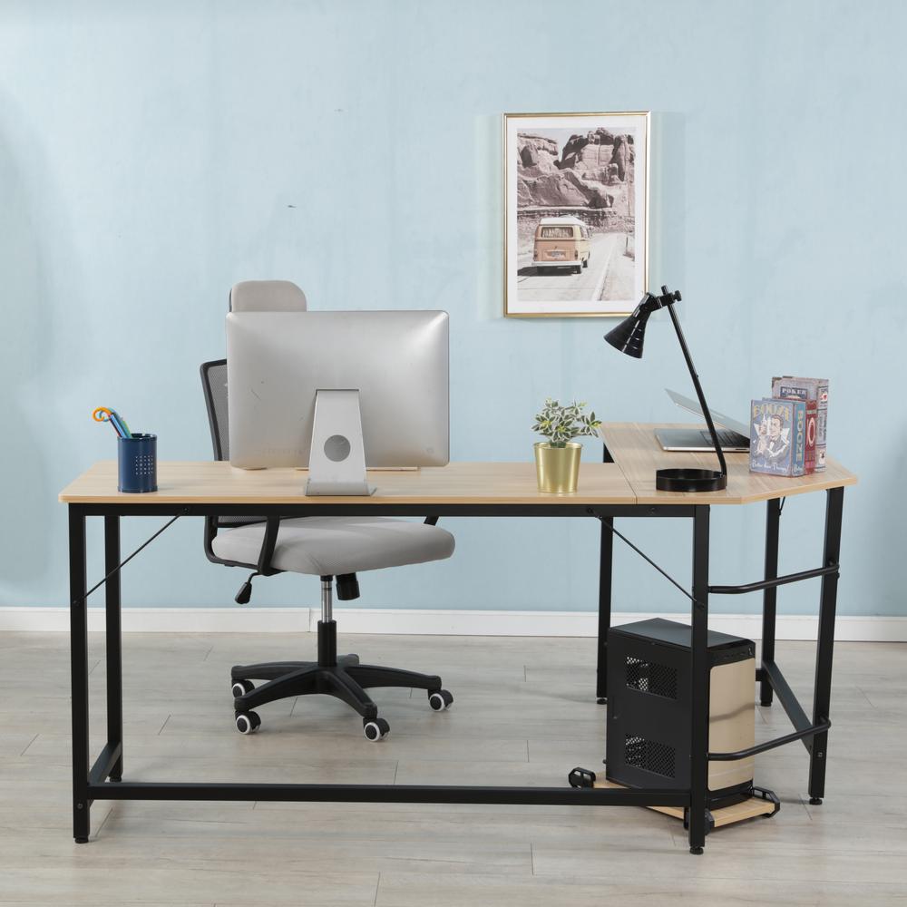 Harper Bright Designs Oak Modern Design L Shaped Desk Corner