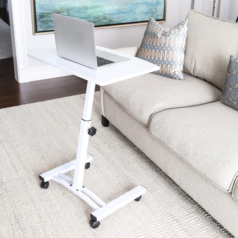 Seville Classics Airlift White Mobile Laptop Computer Desk