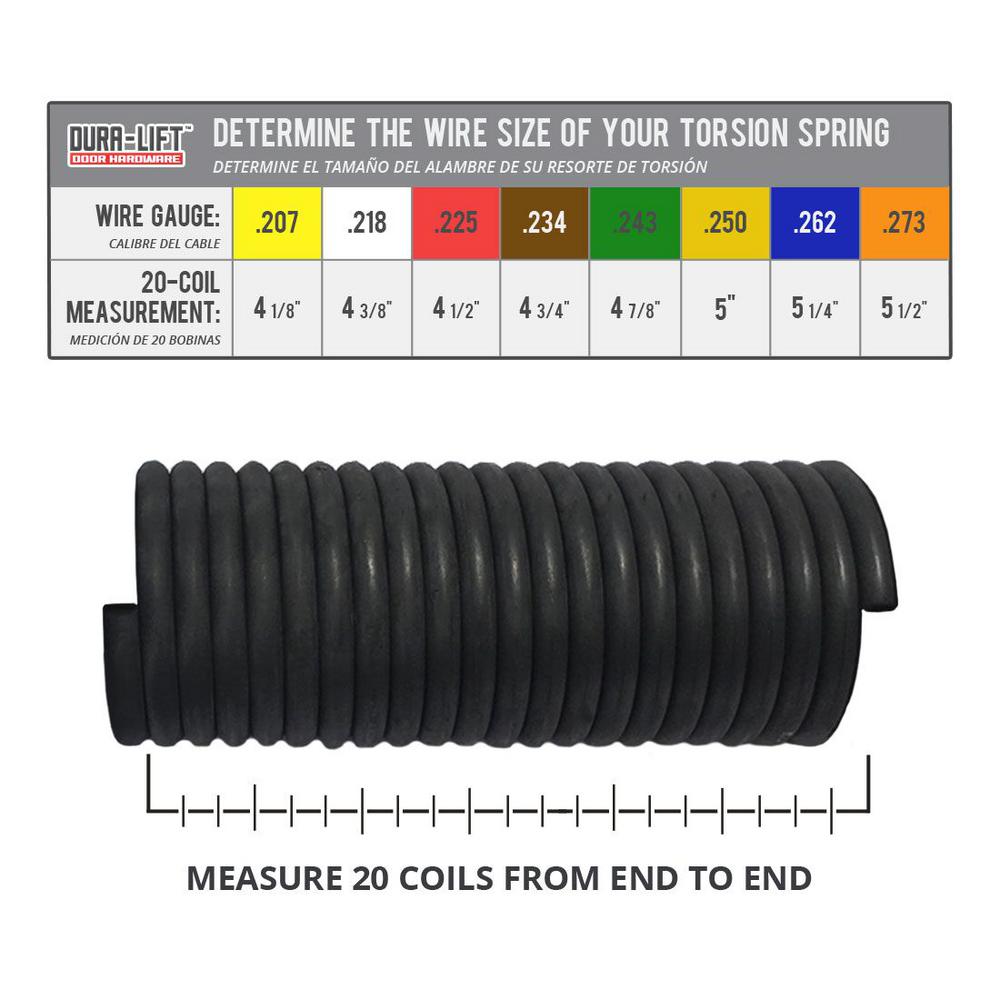 Spring ID 1-3//4; Spring Length 27 with Winding Bars Pair of .225 Garage Door Torsion Springs