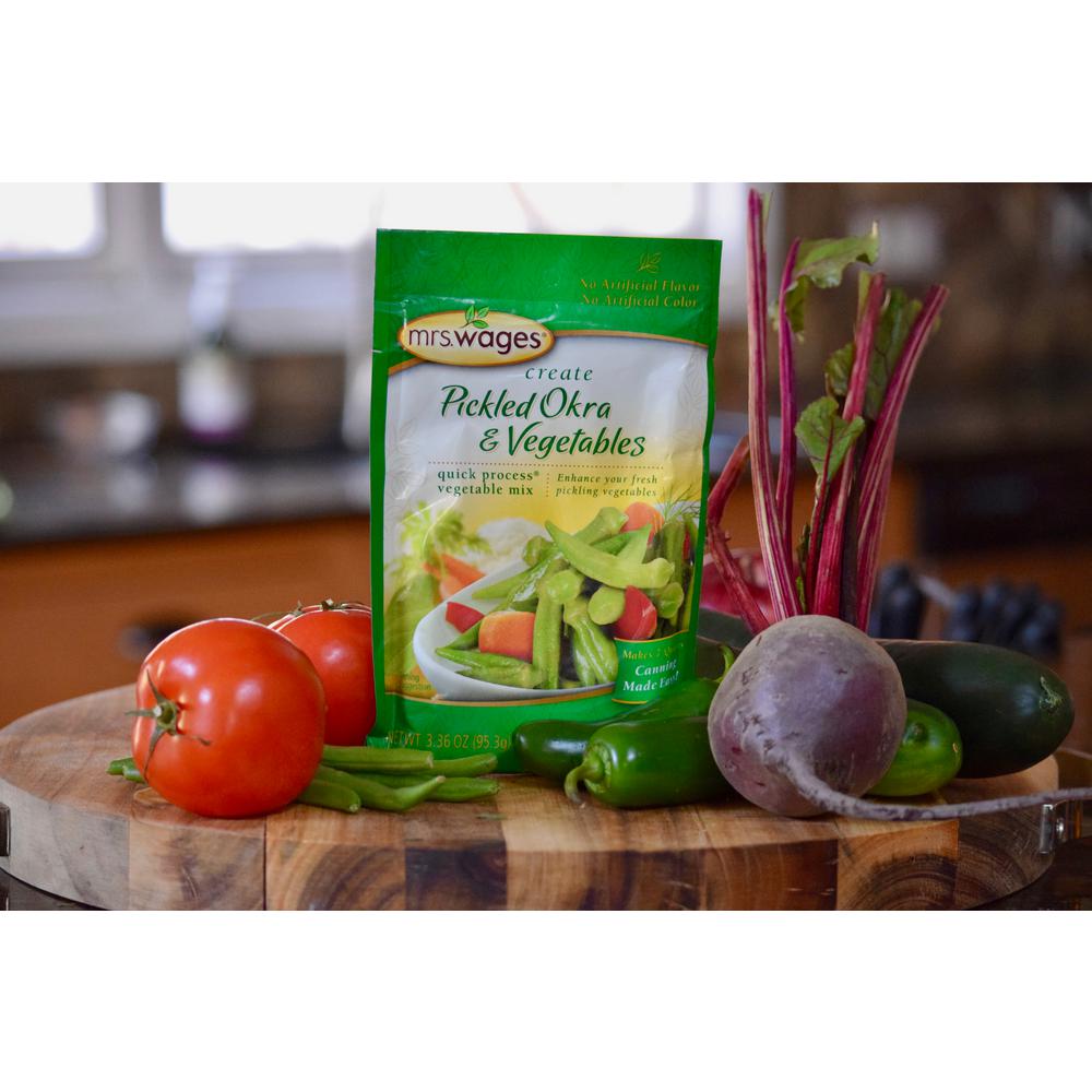 Mrs. Wages Pickled Okra and Vegetable Canning Mix 12-Pack by Mrs. Wages