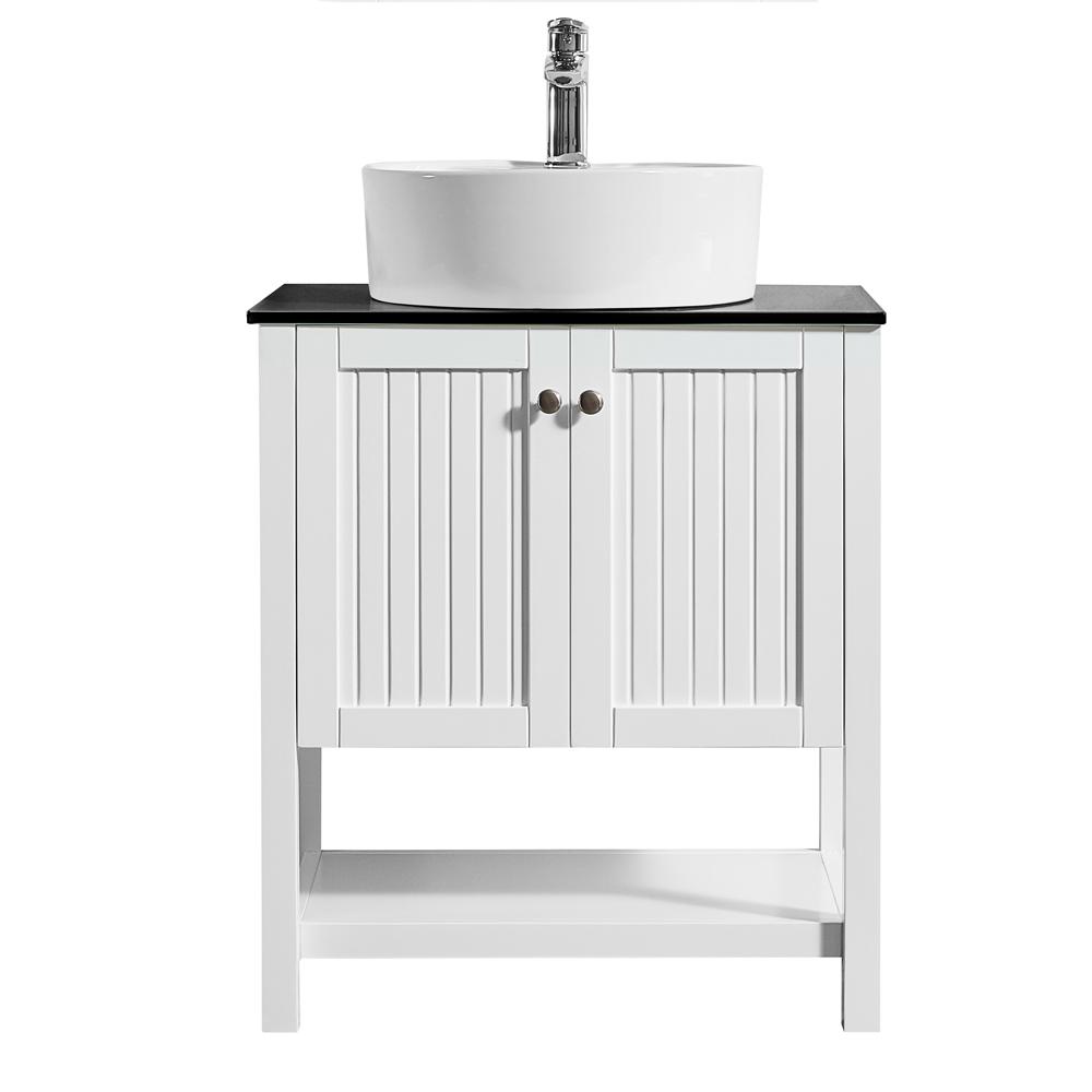 Roswell 30 Inch Vanities Bath The, 30 Inch White Bathroom Vanity With Vessel Sink